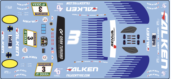 Decal Porsche 911 992 GT3 R  #4 Team Falken Nurburgring 2025 - Kopie